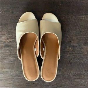 Universal Thread slip on sandal with short heel